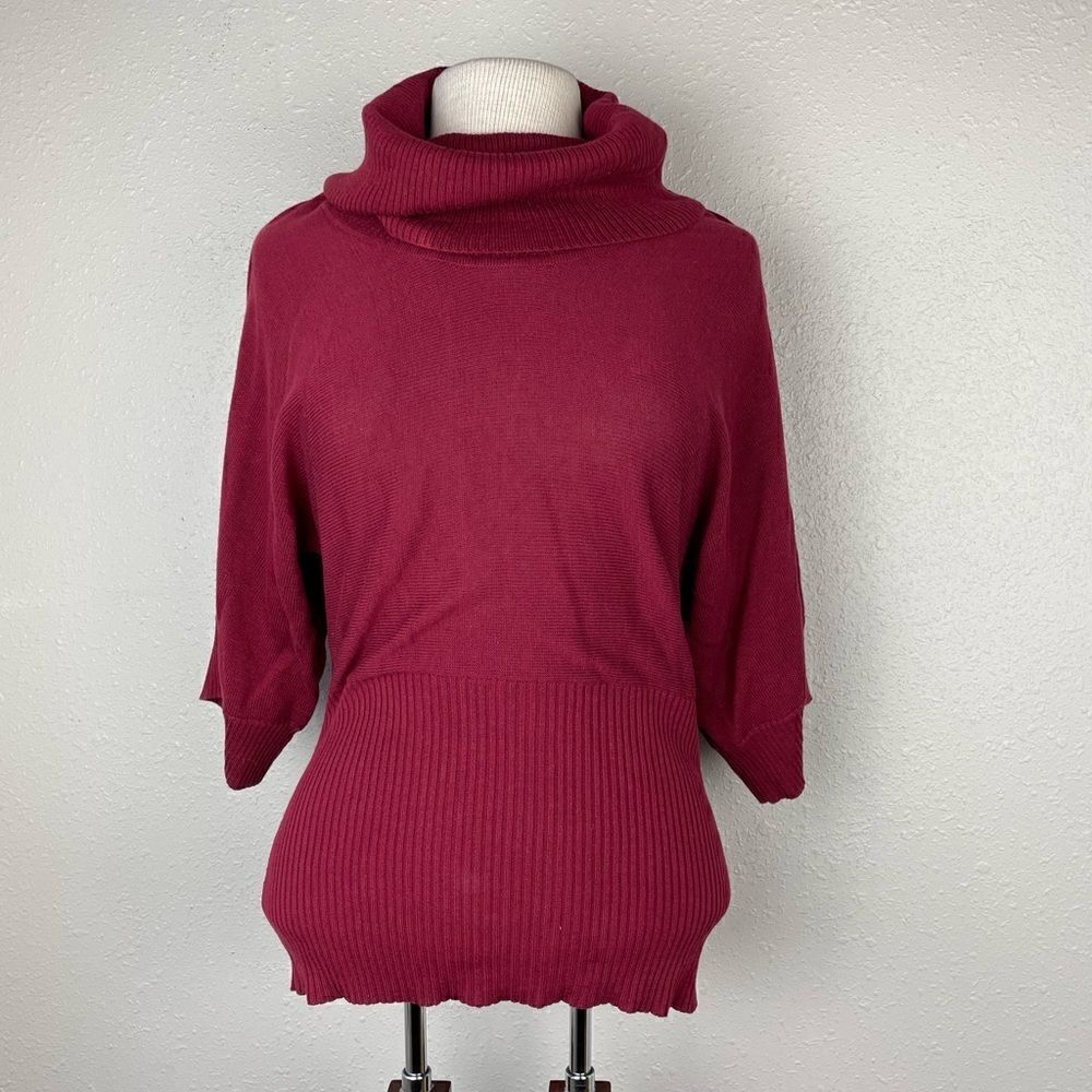 Pre-Owned JW Styles Womens Cowl Neck Maroon Sweater Size M